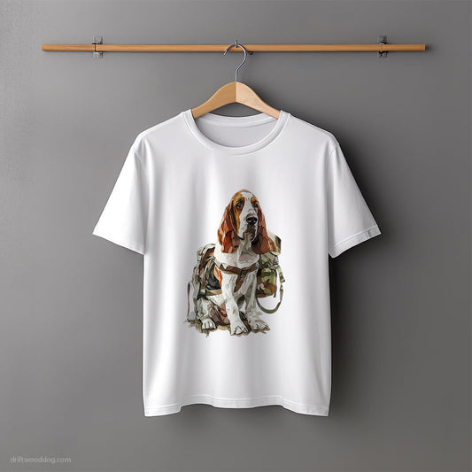 Basset Hound Hiking T-Shirt – Unisex Tee for Dog Lovers