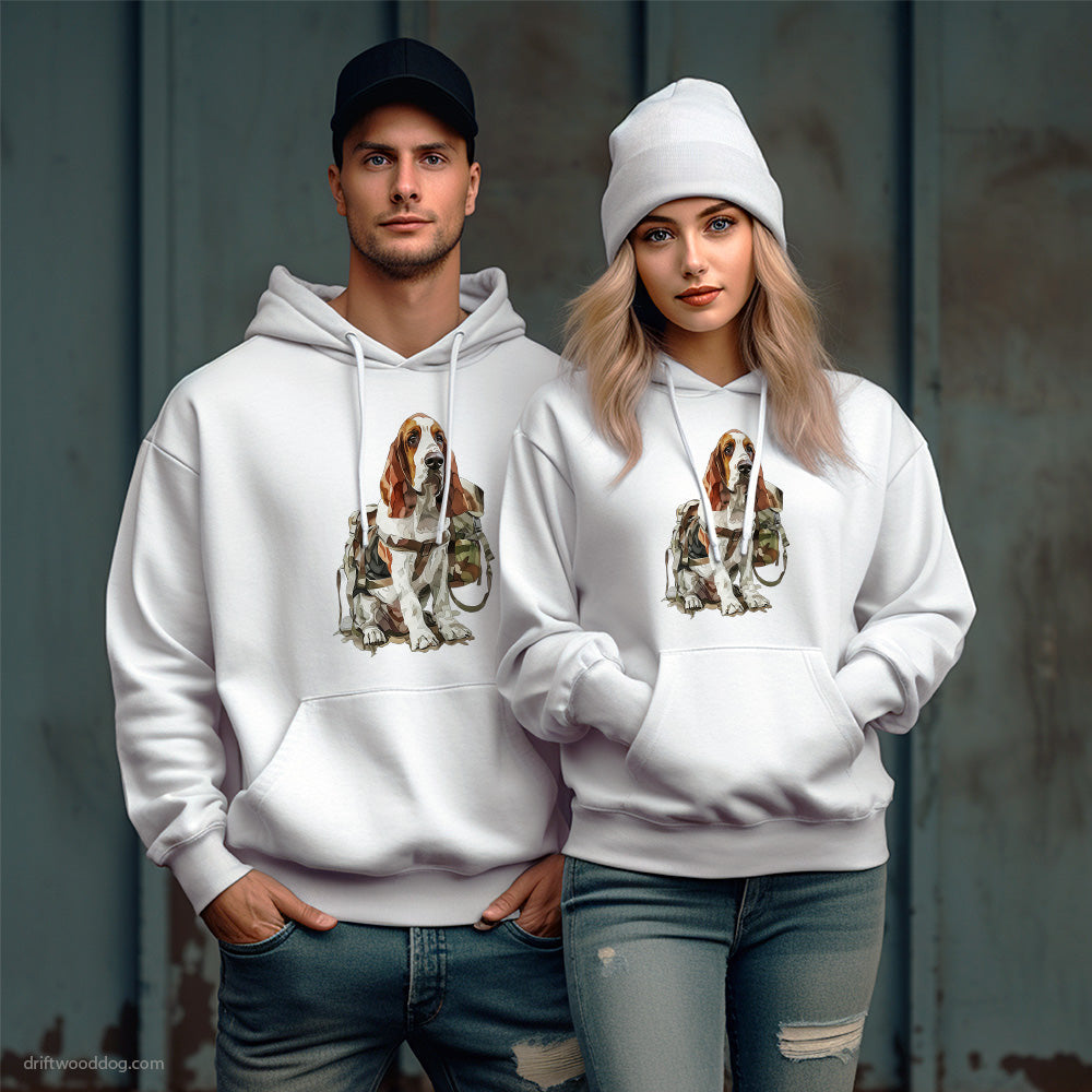 Basset Hound Hiking Hoodie – Unique Dog Hoodies for Pet Lovers Gift