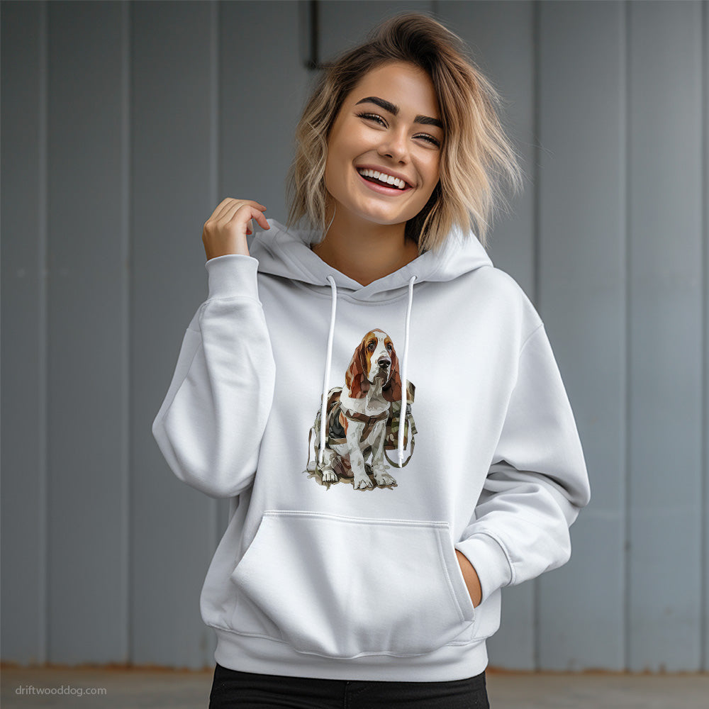 Basset Hound Hiking Hoodie – Dog Graphic Hoodie for Women