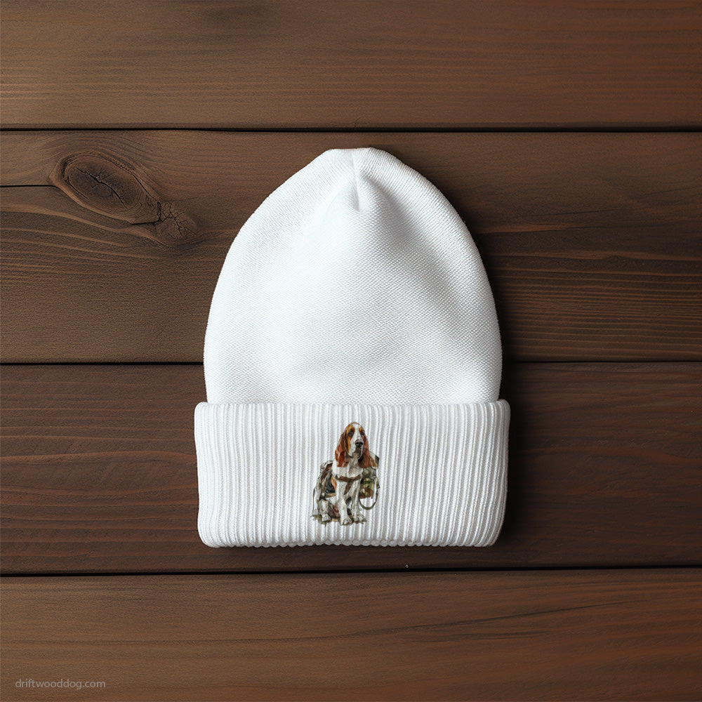 Basset Hound Hiking Beanie – Unisex Beanie for Dog Lovers