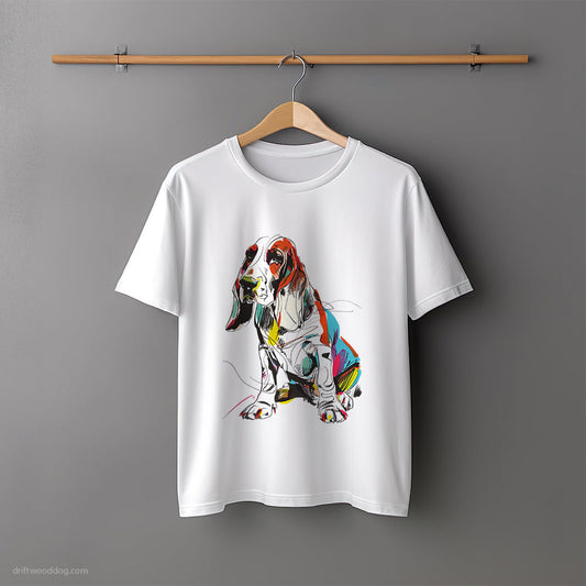 Basset Hound Modern Rainbow T-Shirt – Unisex Tee for Dog Lovers