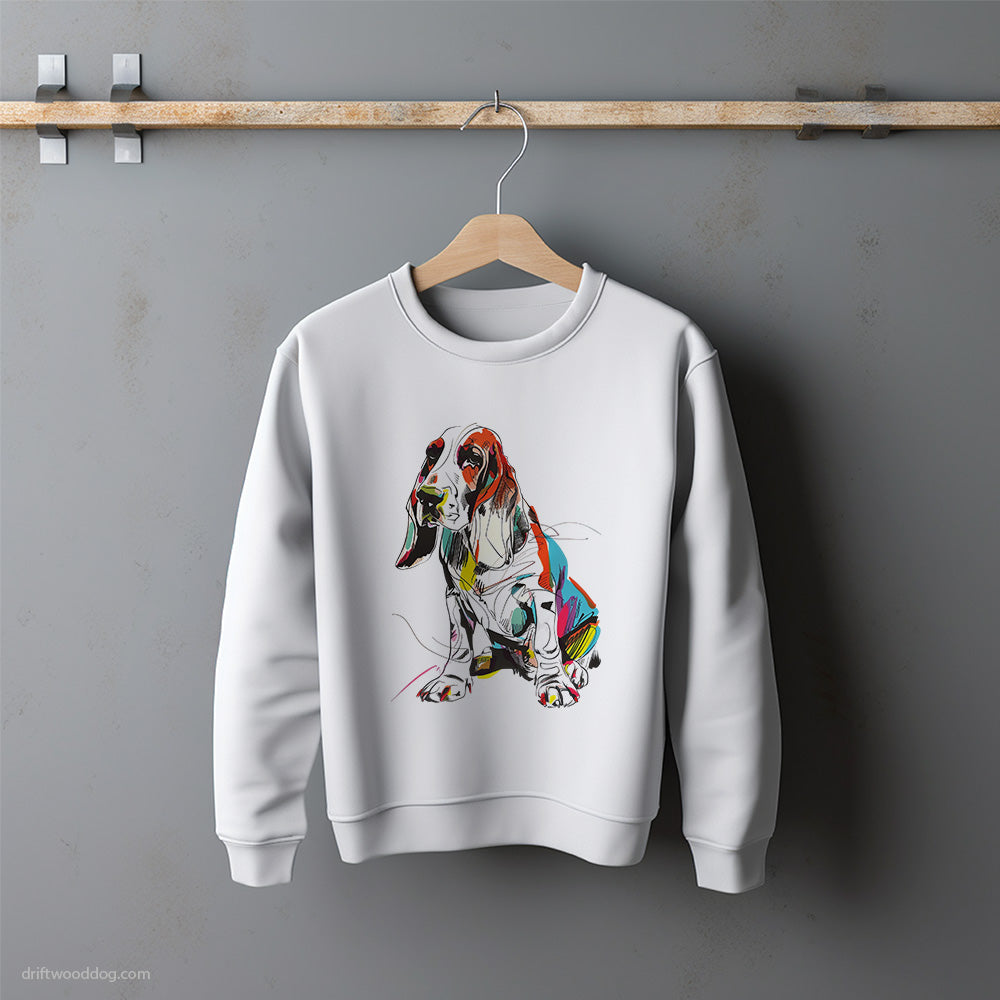 Basset Hound Modern Rainbow Sweatshirt – Unisex Sweatshirt for Dog Lovers