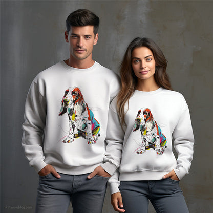 Basset Hound Modern Rainbow Sweatshirt – Unisex Sweatshirt for Dog Owners