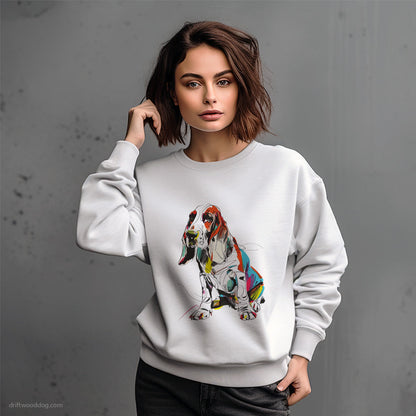 Basset Hound Modern Rainbow Sweatshirt – Dog-Themed Gifts for Dog Lovers