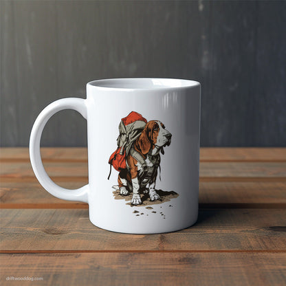 Basset Hound Rambling with a Rucksack Mug – Cute Dog-Themed Mugs | Perfect Gifts for Dog Lovers