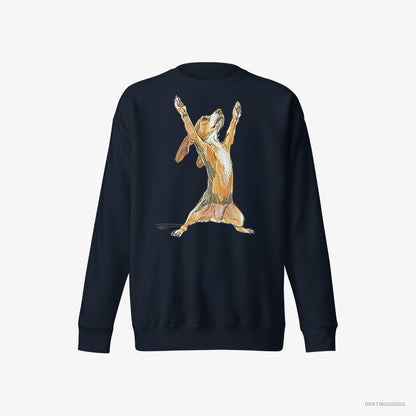 Dachshund Doing Sport Navy Sweatshirt