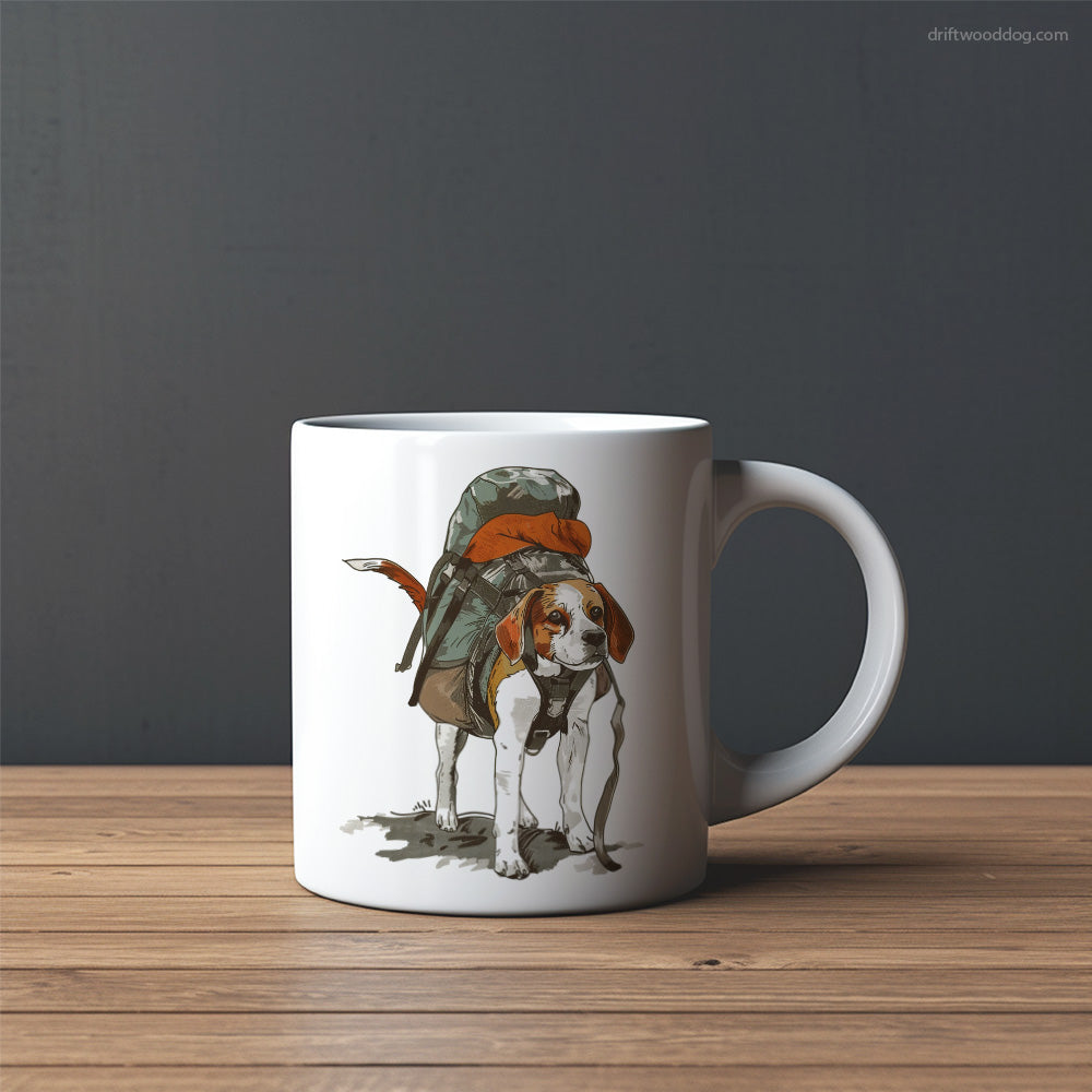 Happy Beagle Hiking Mug – Custom Dog Mugs | Personalized Pet Mugs