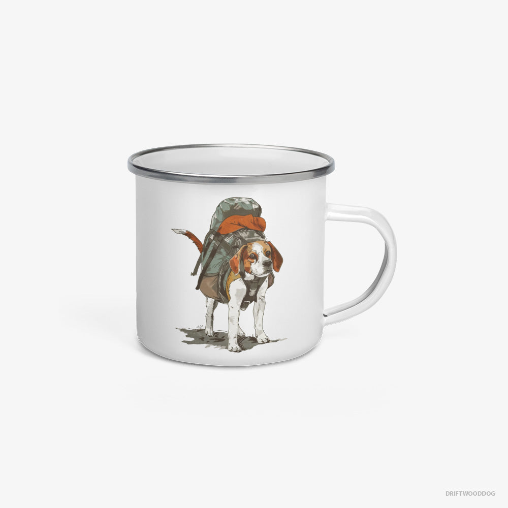 Beagle Hiking Enamel Mug