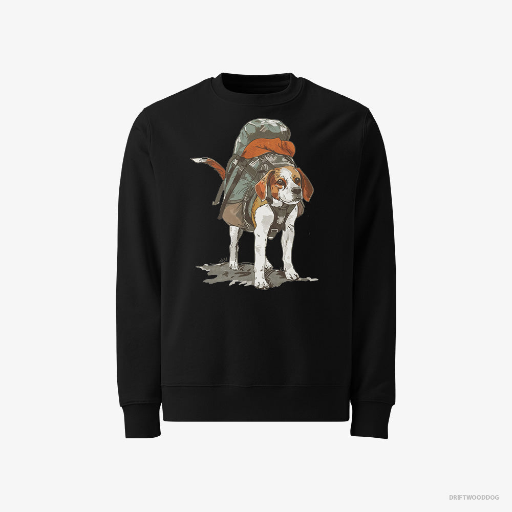 Beagle Sweatshirt – Men Black Sweatshirt Classic – Hiking (on White Background)