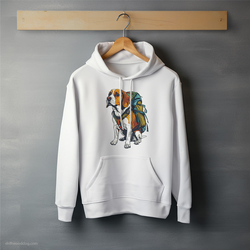 Beagle Wandering with a Backpack Hoodie – Unisex Hoodie for Dog Lovers