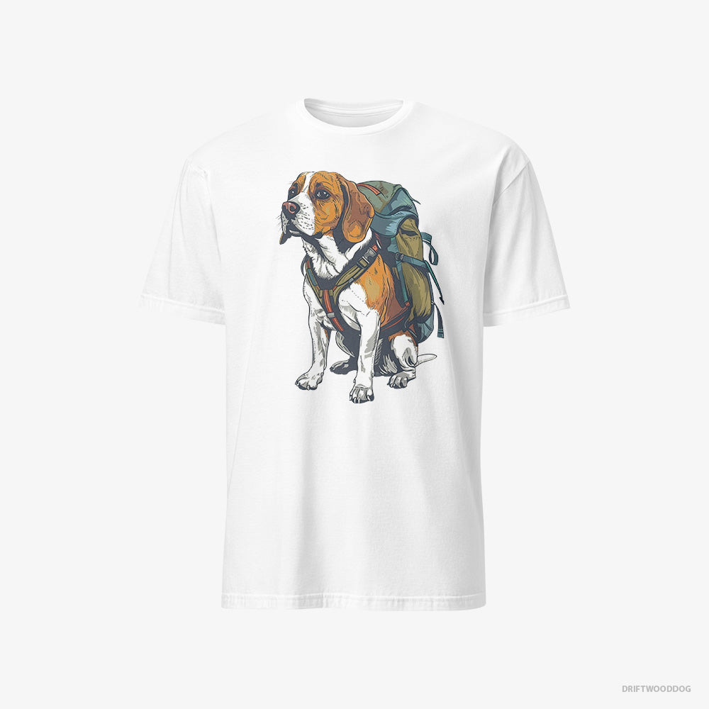 Beagle Wandering with a Backpack – Men's T-Shirt White – Classic