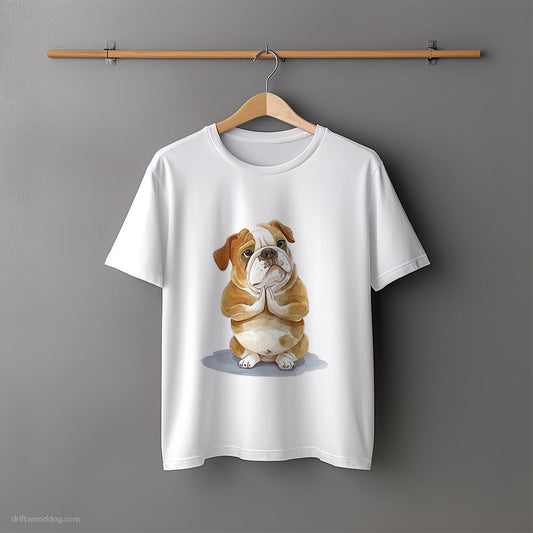 Peaceful Bulldog Doing Yoga T-Shirt – Unisex Tee for Dog Lovers