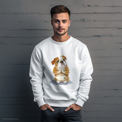 Peaceful Bulldog Doing Yoga Sweatshirt – Unique Dog Sweatshirt for Men