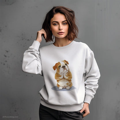 Peaceful Bulldog Doing Yoga Sweatshirt – Dog-Themed Gifts for Dog Lovers