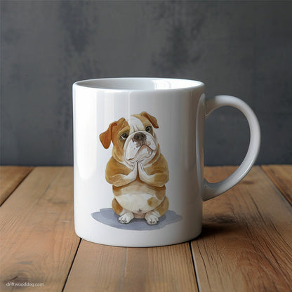 Peaceful Bulldog Doing Yoga Mug – Unique Dog Cups | Dog-Themed Mugs