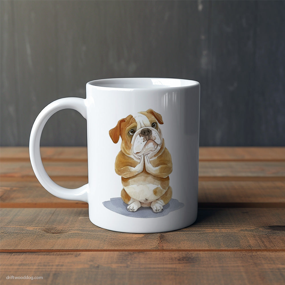 Peaceful Bulldog Doing Yoga Mug – Cute Dog-Themed Mugs | Perfect Gifts for Dog Lovers