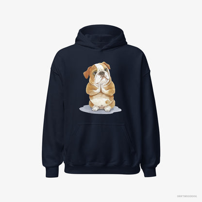 Bulldog Doing Yoga Navy Hoodie