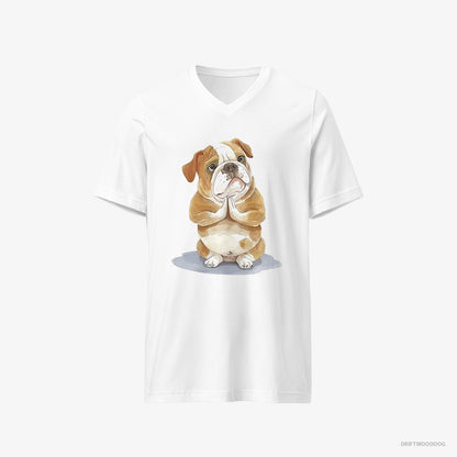 Bulldog Doing Yoga White T-Shirt