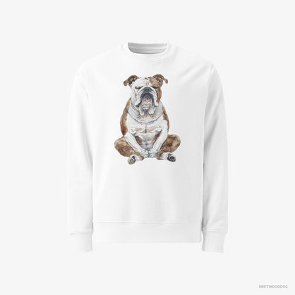 Bulldog Meditating White Sweatshirt