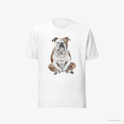 Bulldog Meditating White T-Shirt