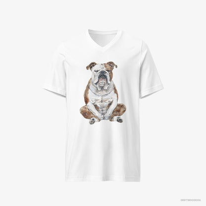 Bulldog Meditating White T-Shirt