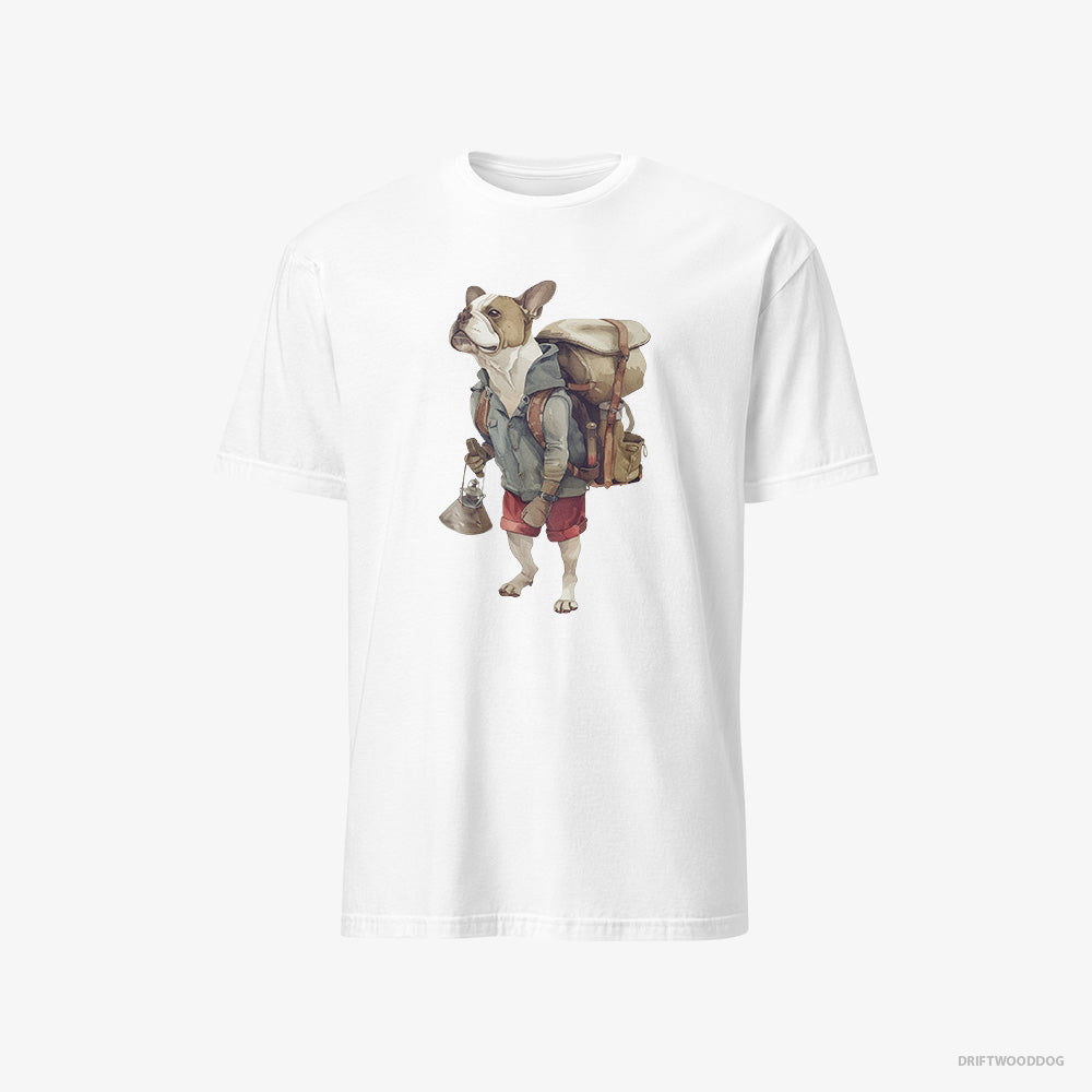 Bulldog Exploring with a Backpack – Women's T-Shirt White – Classic