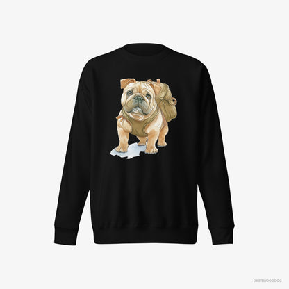 Bulldog Ready for Hiking Black Sweatshirt