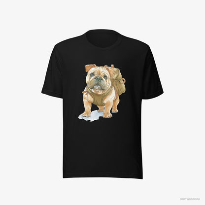 Bulldog T-Shirt – Women Black T-Shirt Eco-Friendly – Ready for Hiking (on White Background)