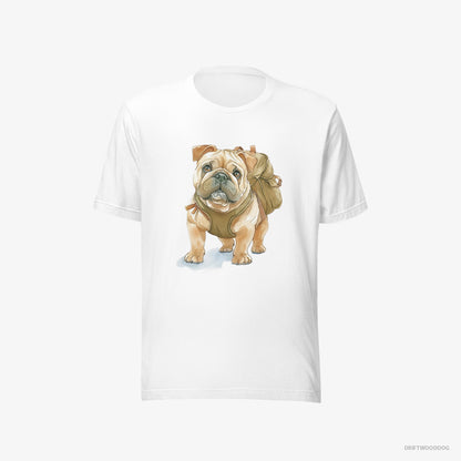 Bulldog Ready for Hiking White T-Shirt