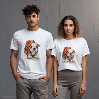 Bulldog Puppy Hiking T-Shirt – Unisex T-Shirt for Dog Lovers 