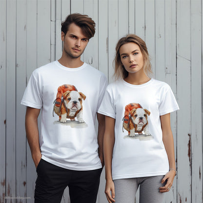 Bulldog Puppy Hiking T-Shirt – Unique Dog T-Shirts for Pet Lovers