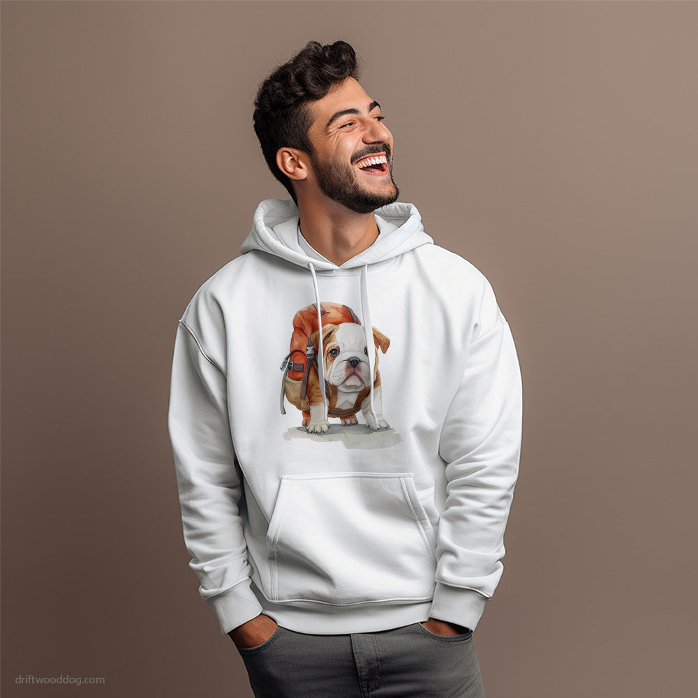 Bulldog Puppy Hiking Hoodie – Dog Hoodies for Men