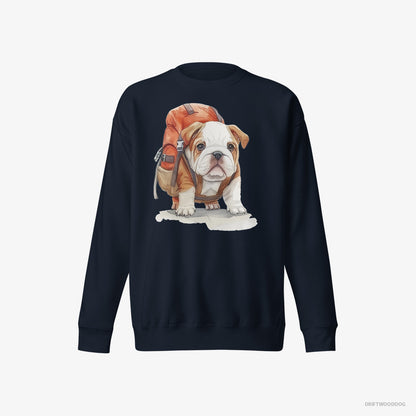 Bulldog Puppy Hiking Navy Sweatshirt