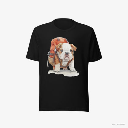 Bulldog Puppy Hiking Black T-Shirt