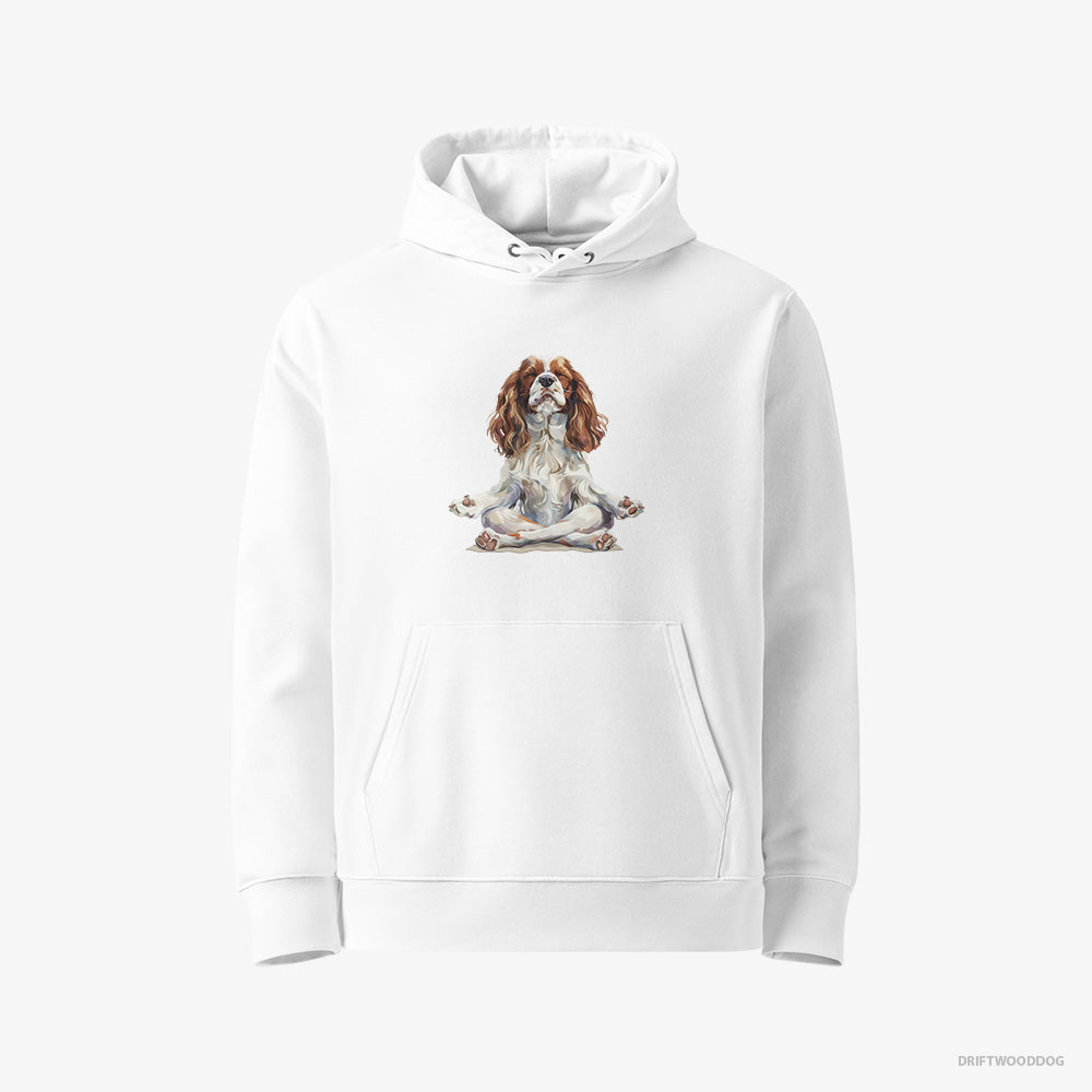 CKC Spaniel Doing Yoga – Women's Hoodie White Eco – Eco-Friendly