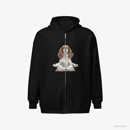 Cavalier King Charles Spaniel Doing Yoga Black Hoodie