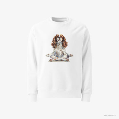 Cavalier King Charles Spaniel Doing Yoga White Sweatshirt