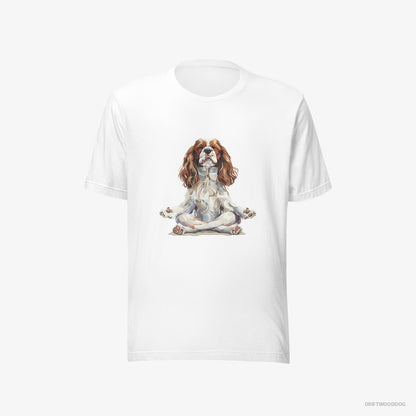 Cavalier King Charles Spaniel Doing Yoga White T-Shirt