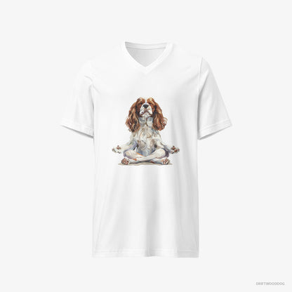 Cavalier King Charles Spaniel Doing Yoga White T-Shirt