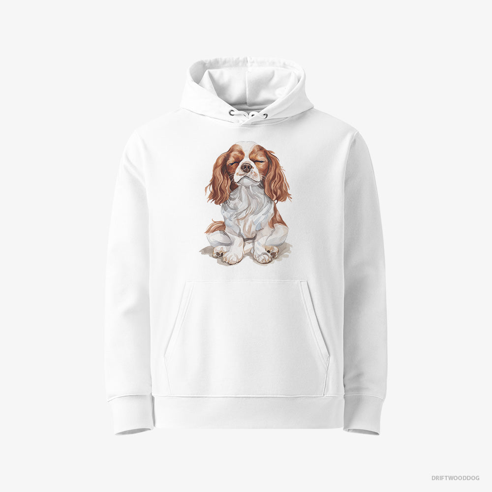 Peaceful CKC Spaniel Relaxing – Women's Hoodie White Eco – Eco-Friendly