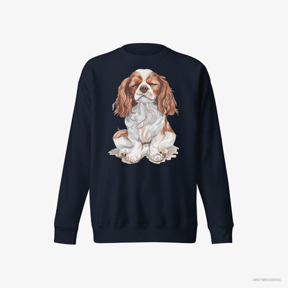 Cavalier King Charles Spaniel Relaxing Navy Sweatshirt