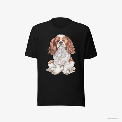 Cavalier King Charles Spaniel T-Shirt – Men Black T-Shirt Eco-Friendly – Relaxing (on White Background)