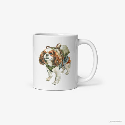 Cavalier King Charles Spaniel Hiking White Mug