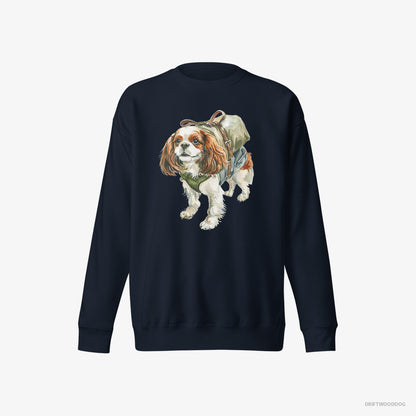 Cavalier King Charles Spaniel Hiking Navy Sweatshirt