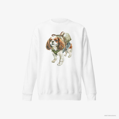 Cavalier King Charles Spaniel Hiking White Sweatshirt