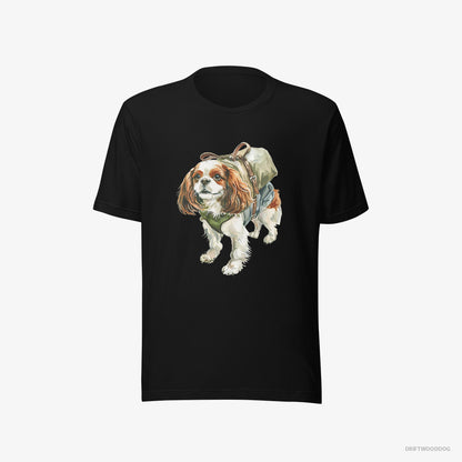 Cavalier King Charles Spaniel T-Shirt – Men Black T-Shirt Eco-Friendly – Hiking (on White Background)