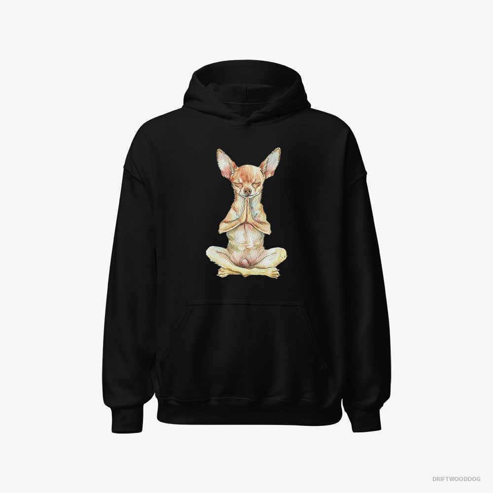 Chihuahua Doing Yoga – Men's Hoodie Black – Classic