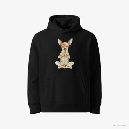 Chihuahua Doing Yoga Black Hoodie