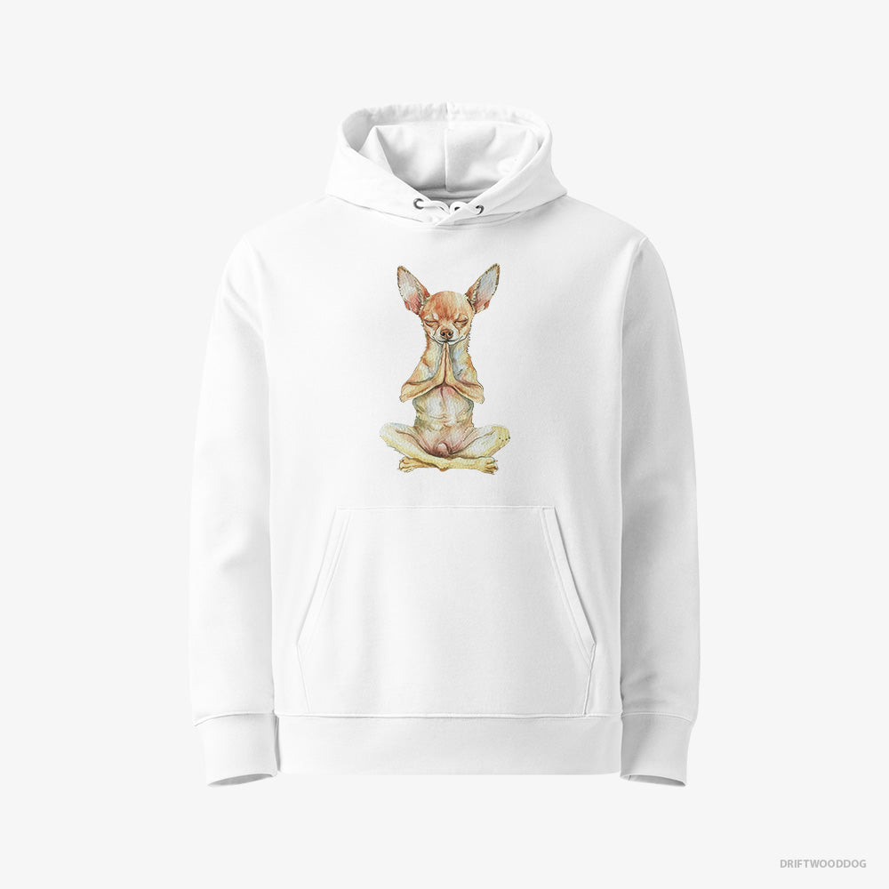 Chihuahua Doing Yoga – Women's Hoodie White Eco – Eco-Friendly