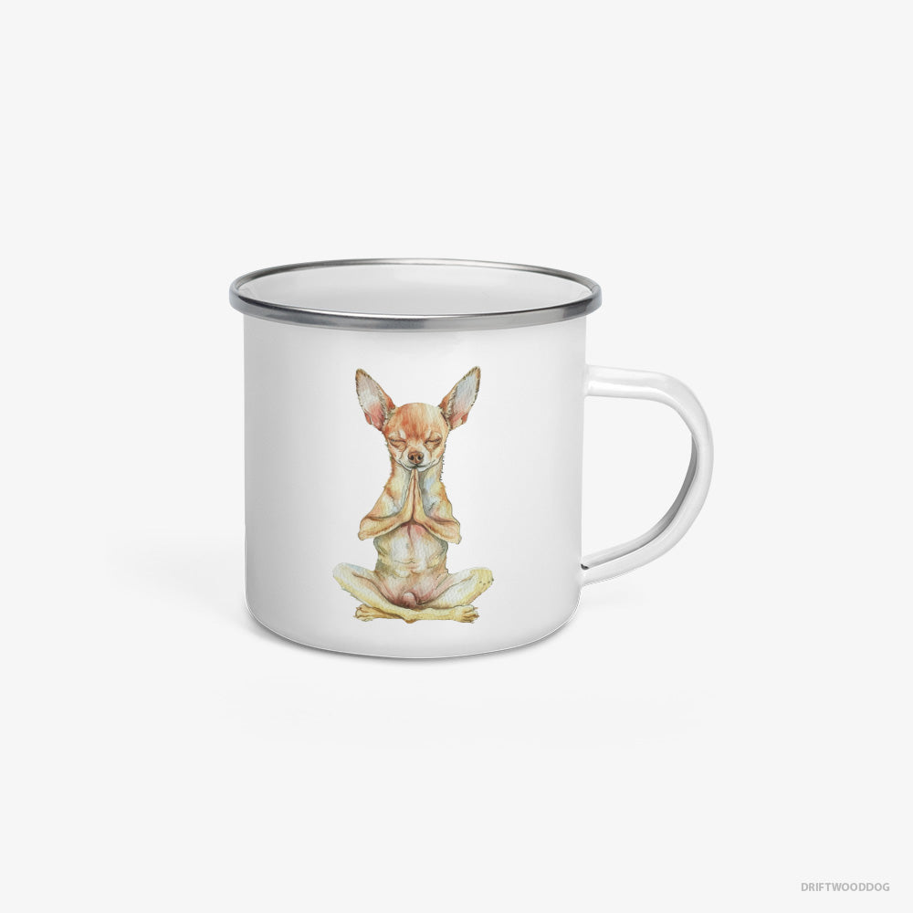 Chihuahua Doing Yoga Enamel Mug